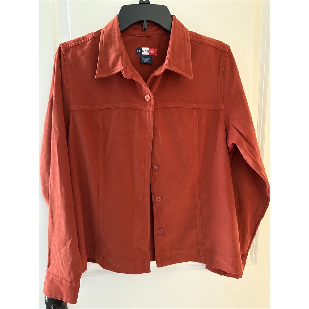 French Kuff Jacket Size 12 Women's Rust Button Up Lightweight Jacket Shacket‎